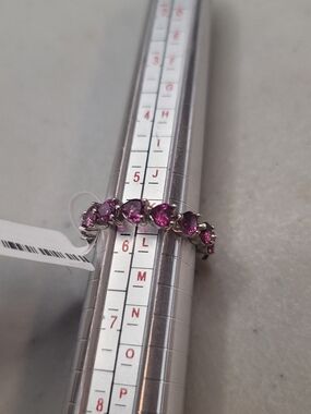 Rhodolite Garnet Sterling Silver Eternity Band Ring